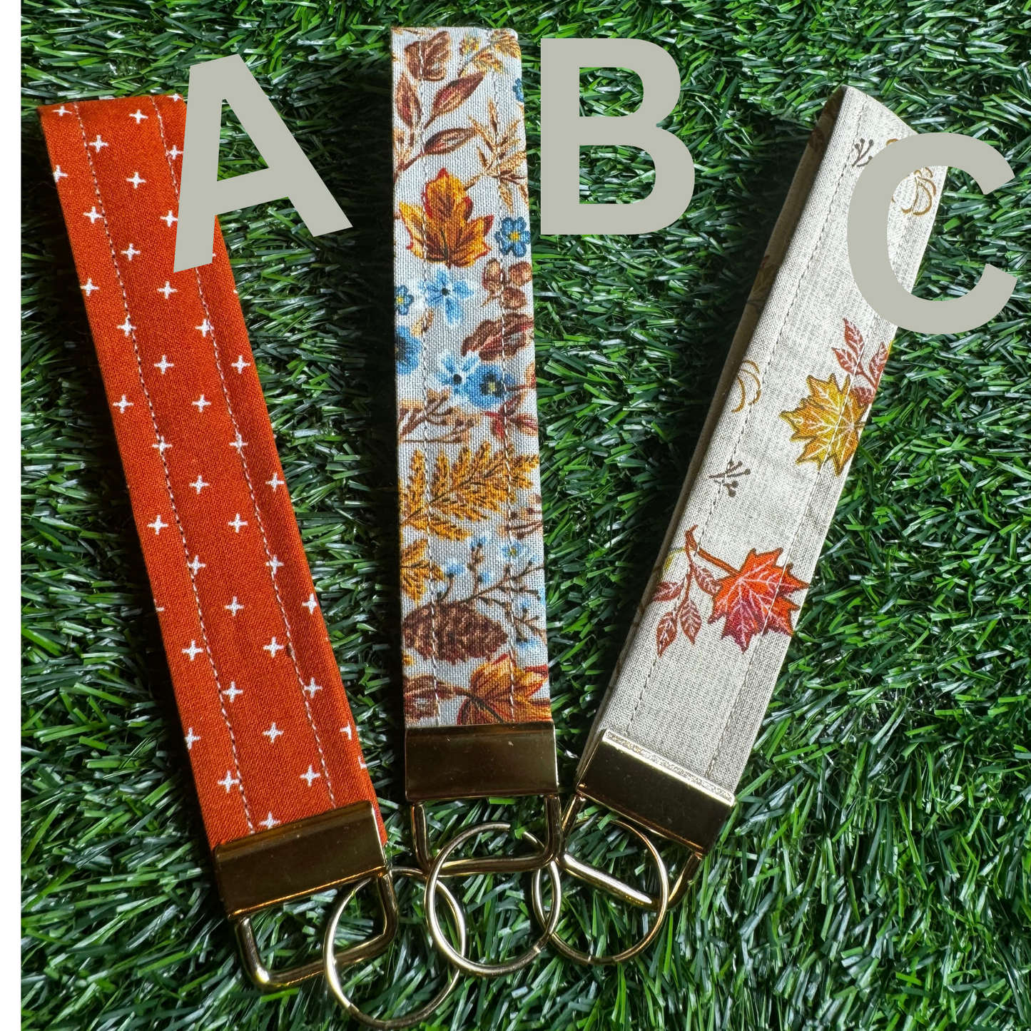 Fall Autumn Key Fob Wristlet