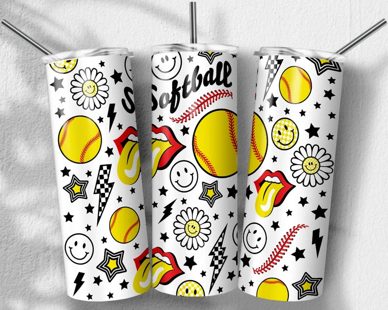 Softball Rock designs Tumbler