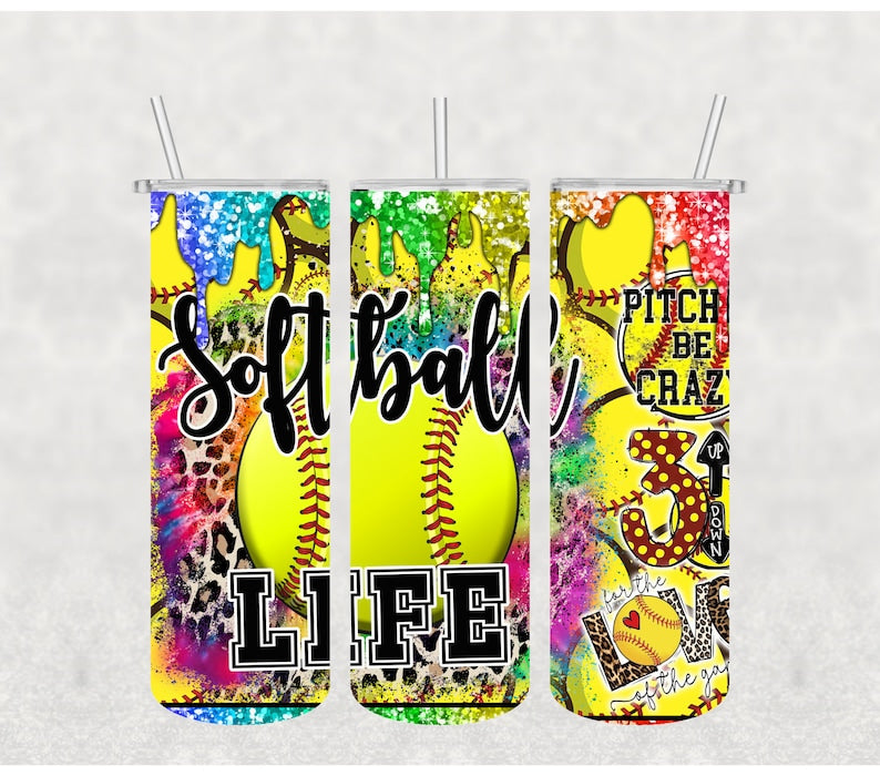 Softball Life Tumbler 20oz Stainless Steel