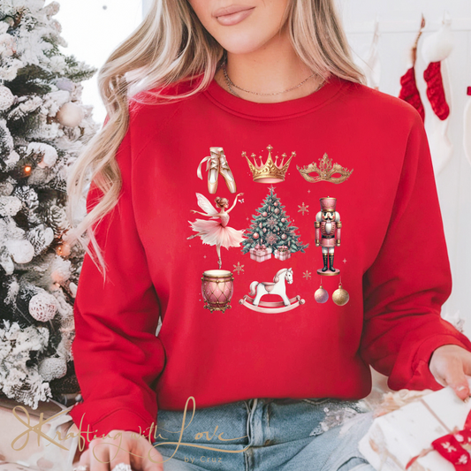 Nutcracker and Toys Sweatshirt, Christmas Nutcracker Sweater, Christmas Crewneck, Ballet Doll Christmas, Balletcore Christmas