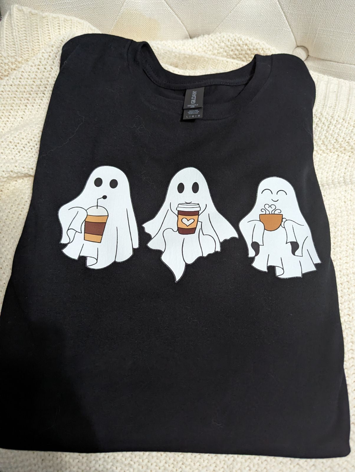 Cute Ghost Drink Coffee, Ghost With Coffee, Fall Ghost, Spooky Coffee Lovers