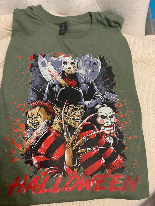 Horror Characters Spooky T-Shirt, Halloween Horror Characters T-Shirt, Friends Halloween Shirt, Horror Movie Characters Shirt, Halloween