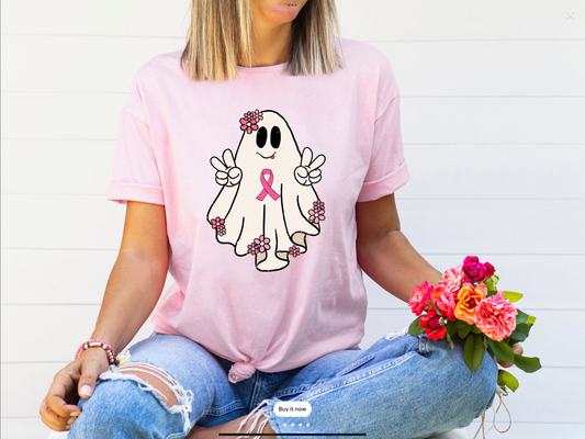 Cute Ghost Breast Cancer Awareness, Pink Shirt