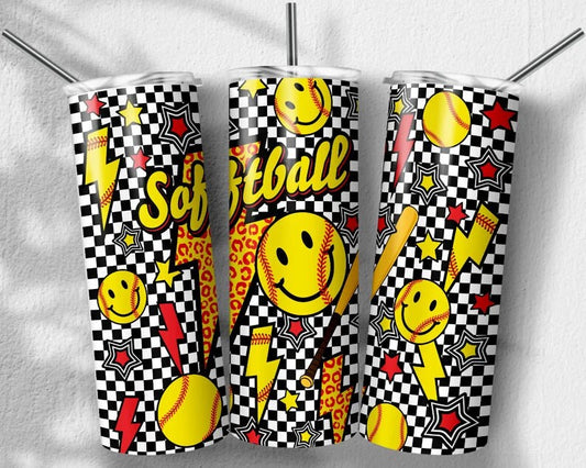 Softball Retro tumbler 20oz