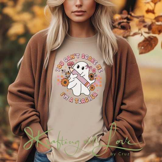 Teacher Halloween Shirt Halloween Teacher Tee Spooky Teacher T-shirt Ghost Teacher Fall Teacher Shirt Cute Teacher Tee