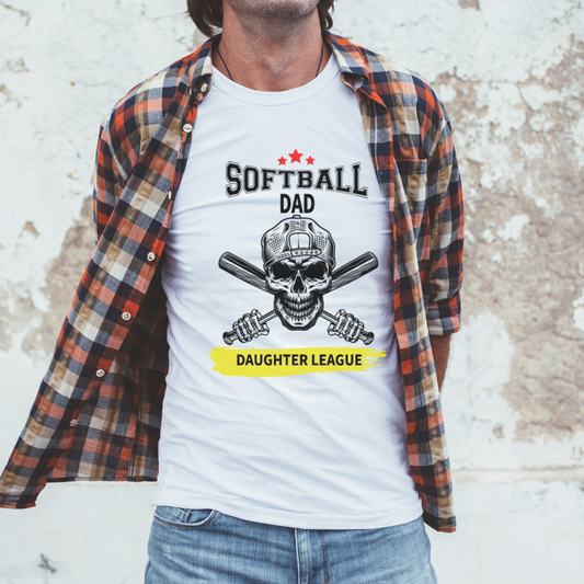 Softball Dad head skeleton T-Shirt